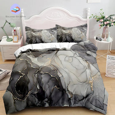 Housse de Couette Marbre Foncé